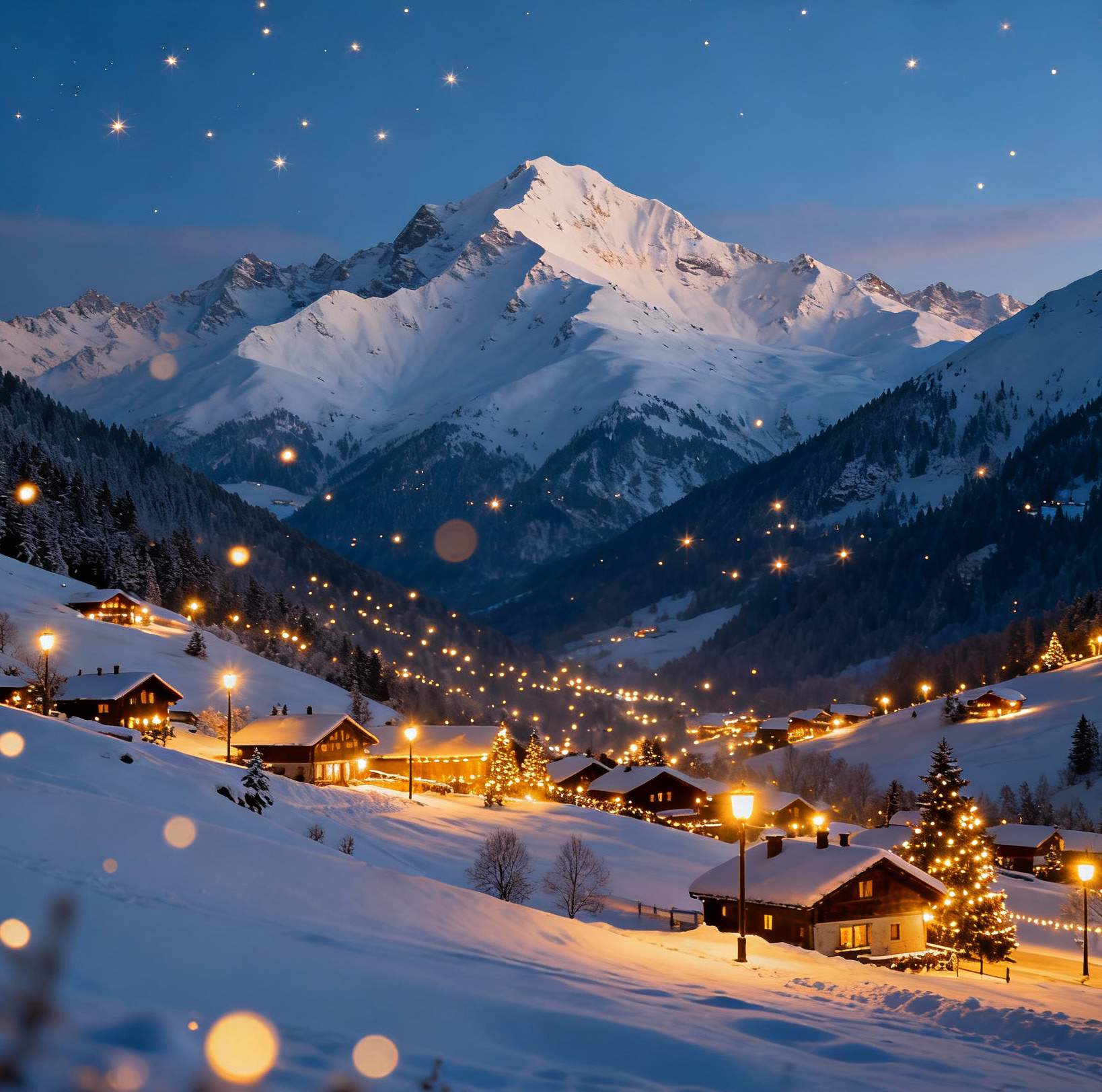 Alpine Winter Lights printable wall art