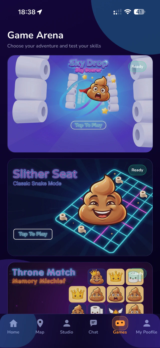The Game Arena: Sky Drop, Slither Seat and Throne Match